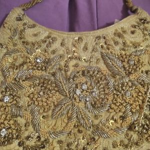 Hand bag, gold and silver